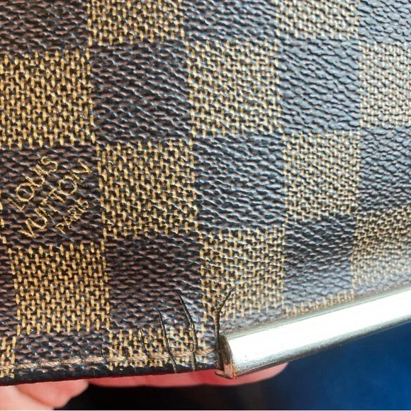 Authentic LOUIS VUITTON Damier Ebene Hoxton GM Shoulder Bag Brown (Made in USA) - Picture 14 of 16